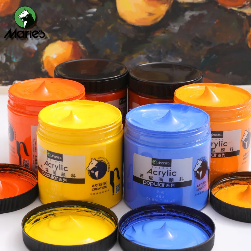Maries Z300 Z500 300ml 500ml 50 colours artist professional acrylic colour paint for canvas shoe stone shirt wall paint