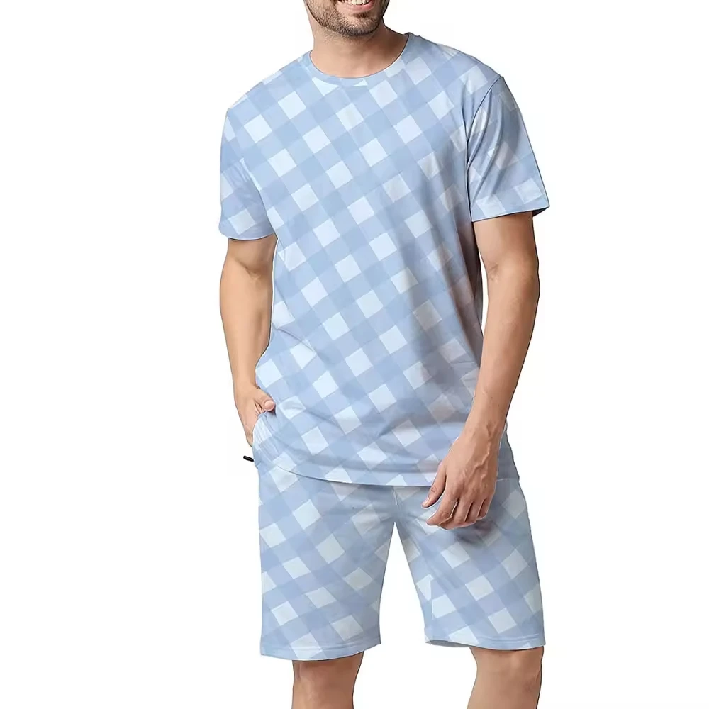 Short Sleeve Tops And Shorts set with custom logo Fashion Wear Man Summer Clothes Breathable Running Men T Shirt And Short Sets