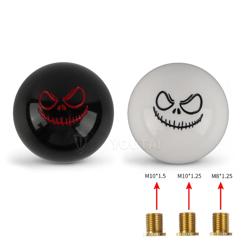 Car accessories Universal JDM Ghost Smile Face Ball Manual Stick Gear Shift Knob Shifter Lever Head Black