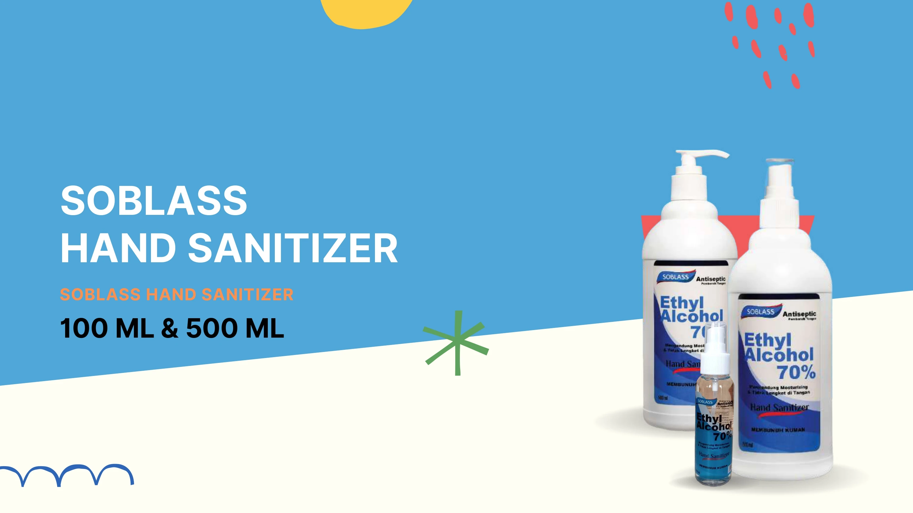 Hand Sanitizer Soblass Brand 75% Ethyl Alcohol 500 ml