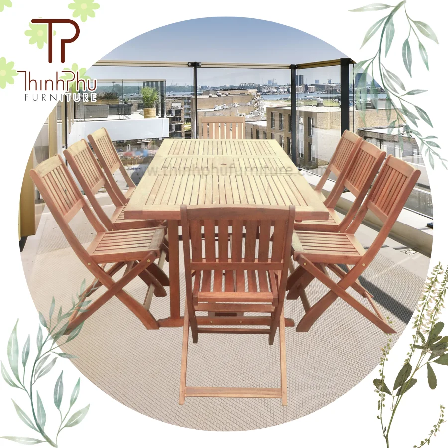 Cheap Garden Rustic Farm Table Pine Wood Dining Table and Chairs with Detachable Leg for Wedding Venue