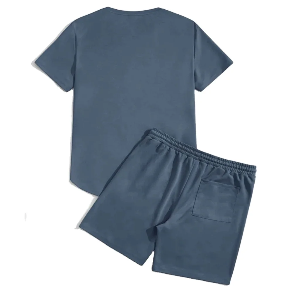 Custom logo sportswear sweat suits cotton t shirts short set tracksuit unisex jogging 2 pcs t shirts And short set