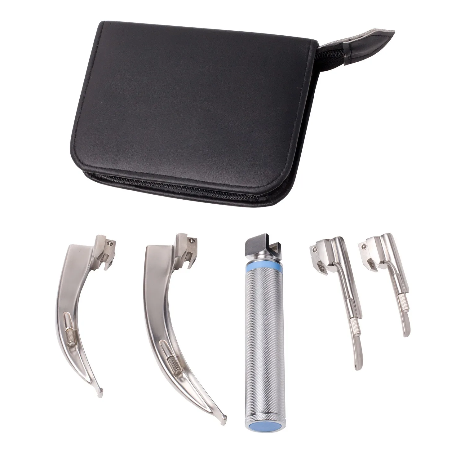 ENT Laryngoscope Set 4 Pieces Laryngoscope Sets Set Size 0 and 1 Miller Blade 3 and 4 Macintosh Blades Medical Hand Tools