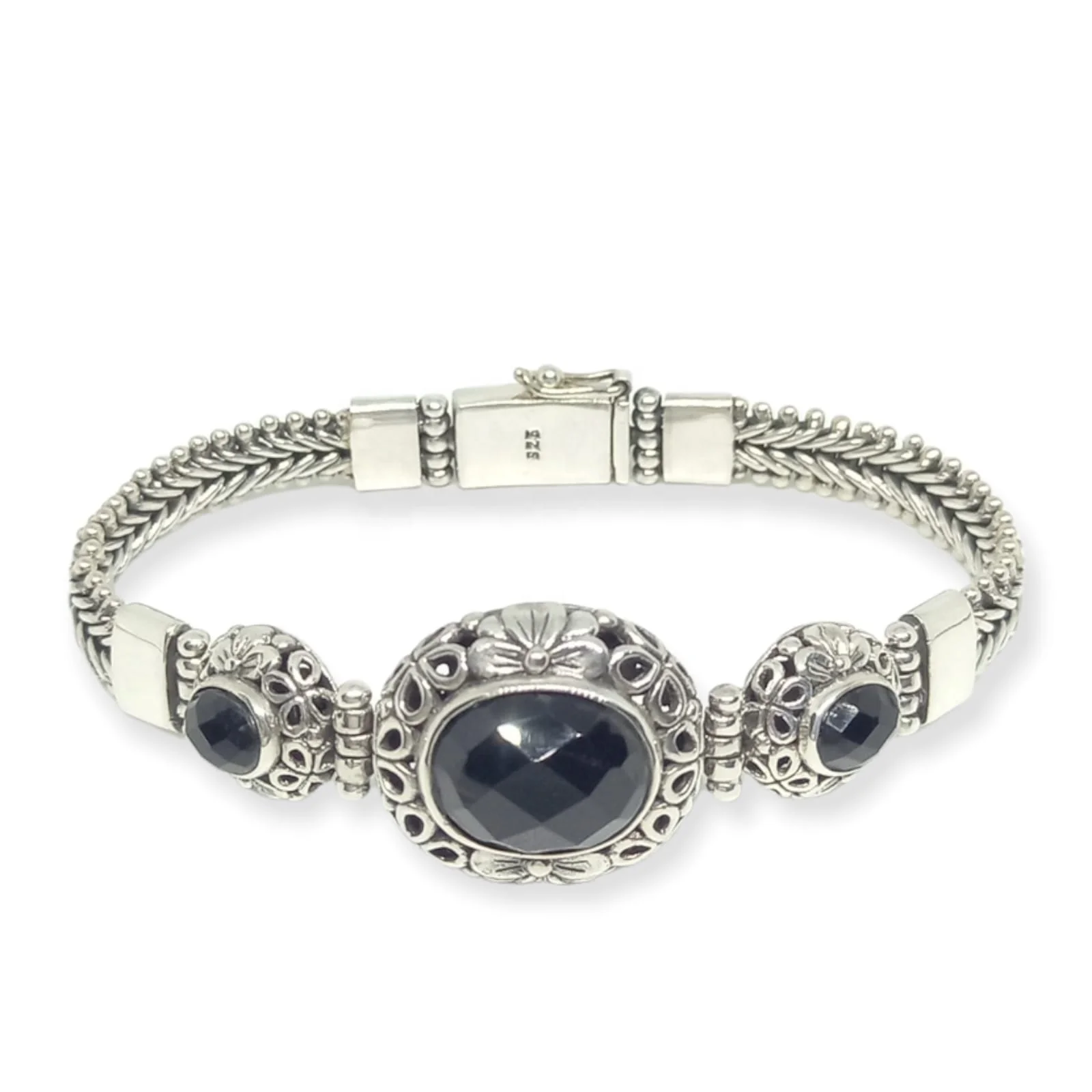 NY-CHB063-Silver Chain Bracelet With Gemstones Elegant Design Best Styles For Girls Perfect Gift For Women