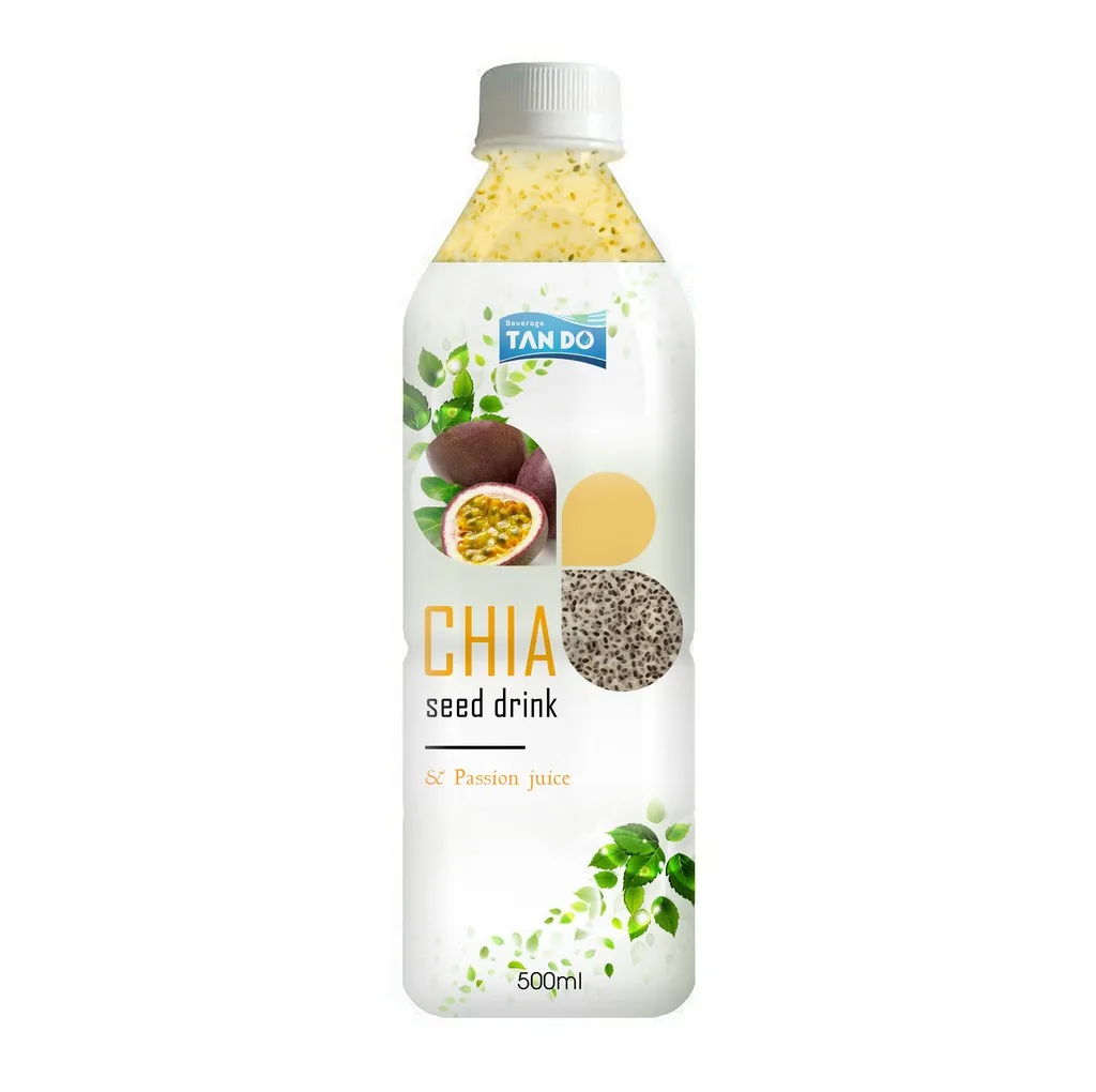 OEM 500ml Chia Seed Drink with Fruit Juice -  HACCP, HALAL, ISO from Vietnam Manufacturer - High quality - Free Design - Free Sa