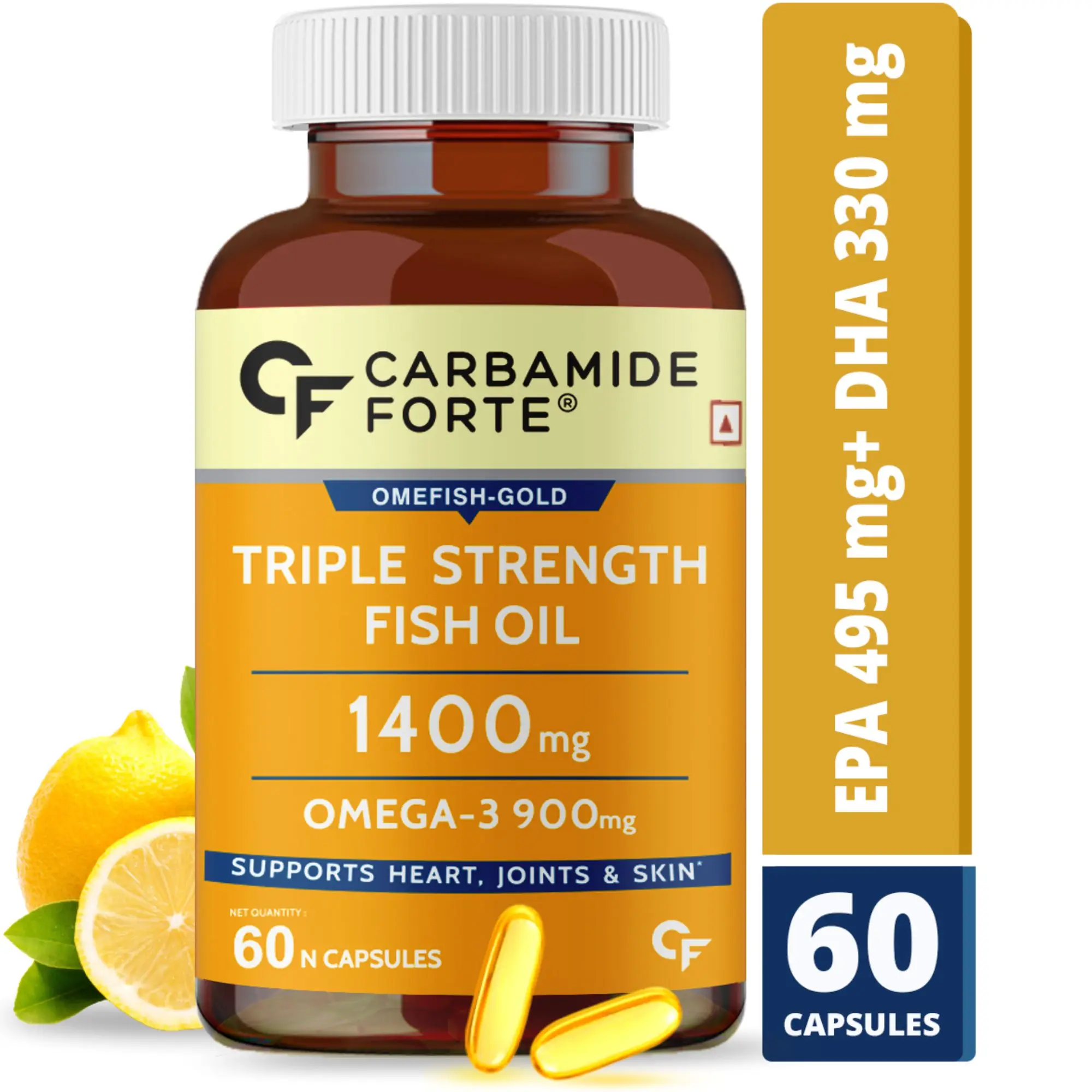 Капсулы из мягкого геля Triple Strength Fish Oil 1400 мг с Омега 3 для здоровья сердца гибких суставов поддержания мозга и иммунитета