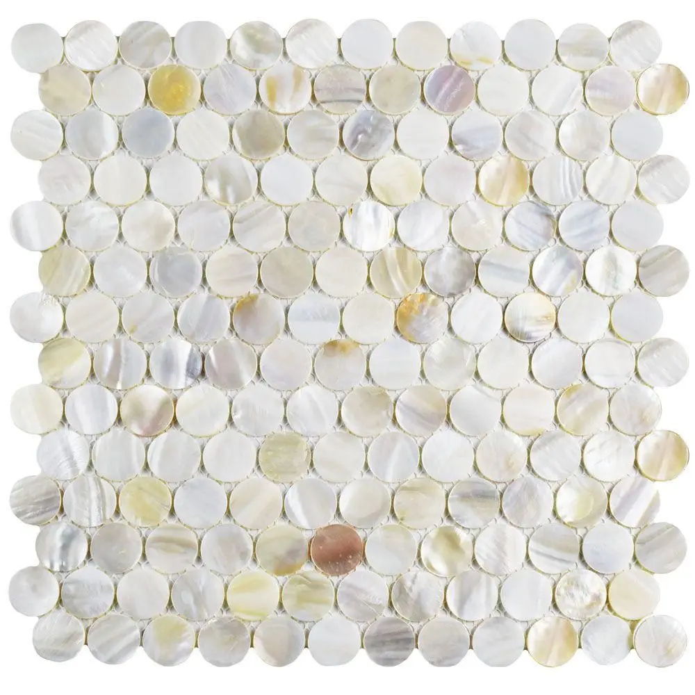 Yellow & White Mix Mother Of Pearl Tile Mosaic Mix