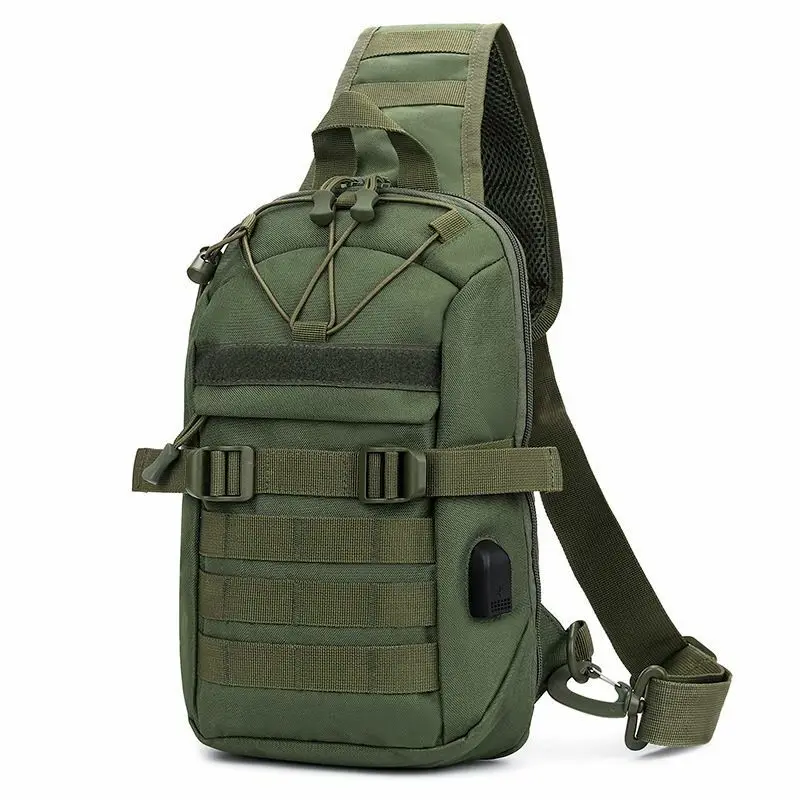 Trendy Left Right Heavy Mount Utility Nylon Hiking Detachable Strap Chest Sling Bag Backpack