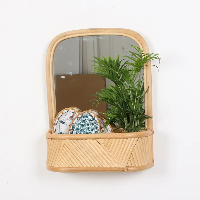 Wholesale rattan wall mirror decorations eco-friendly rattan for home decoration cheap price and high quality made in Vietnam