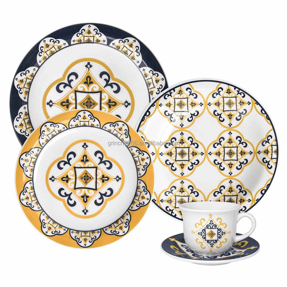 Restaurant Porcelain Dinner and Tea Set Brazil luxury ceramic dinner set lemon plate sets