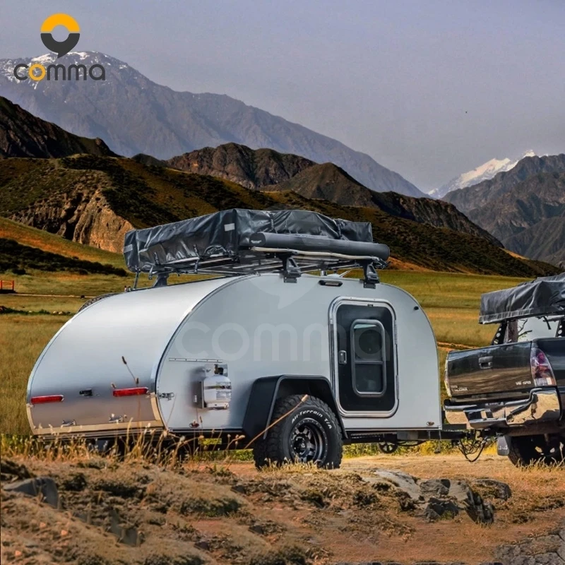 Mobile Tiny House Caravan Camping Travel Off Road Teardrop Small Camper Trailer