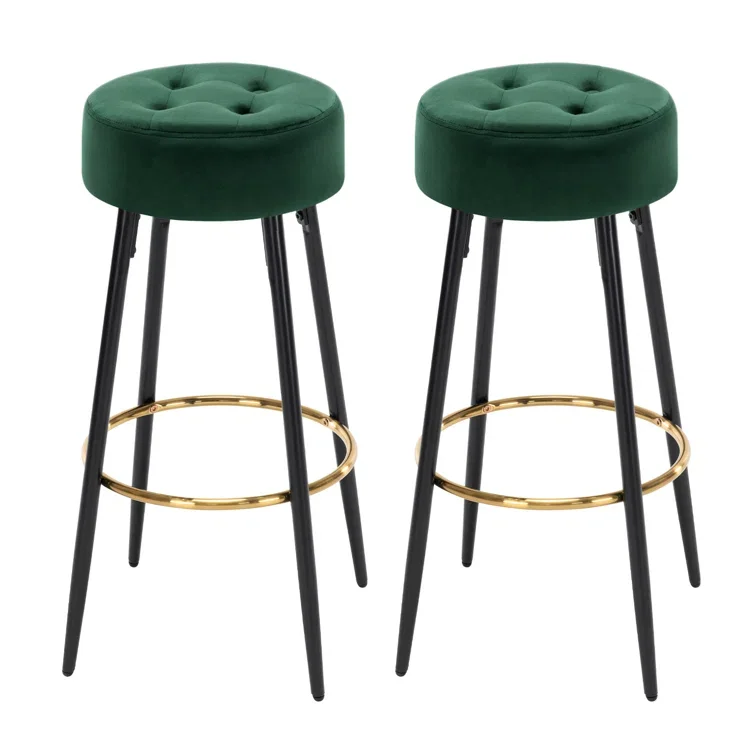 Black Coated Legs High Quality Luxury Metal Bar Stools with wooden Seat for Home and kitchen shop bar stools in cheap price