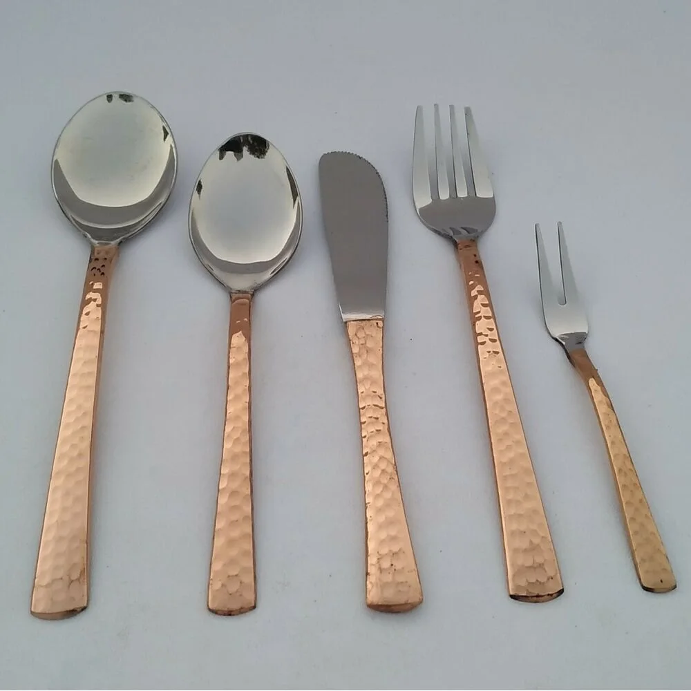 Silver Finished Wedding Cutlery Tableware Hotel Restaurant Metal Flatware Set New Look Vintage Finished Spoon And Fork