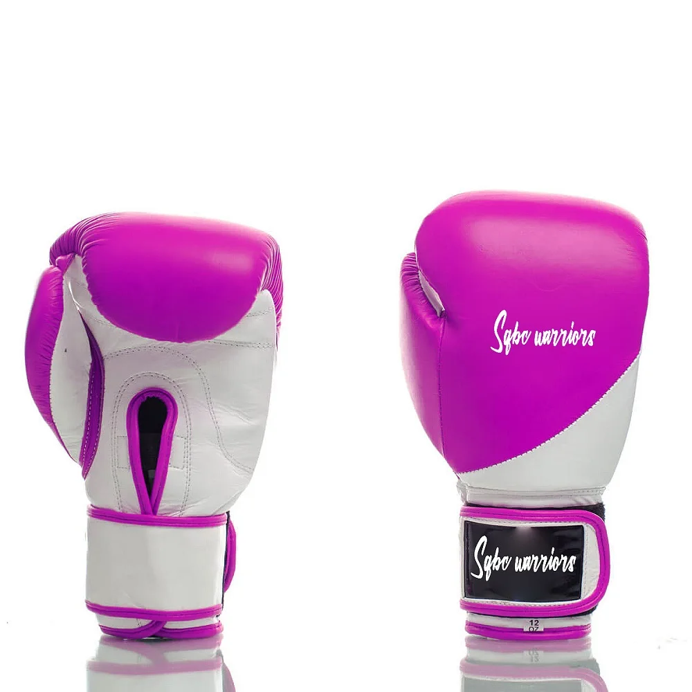 White Purple Womens Boxing Gloves, Hot Sale Leather Kickboxing Gloves & Training Gloves For Beginners