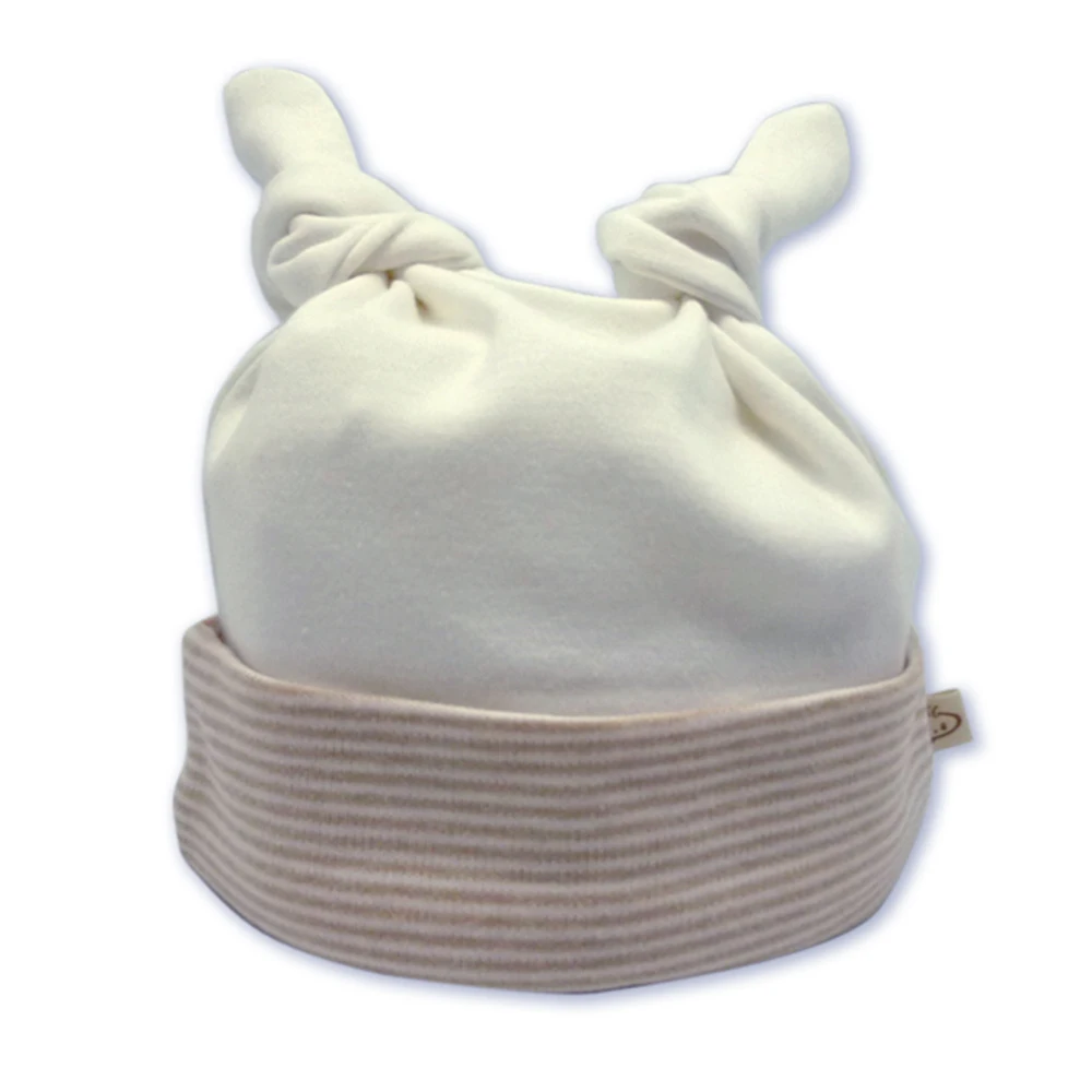 Babymio Top Sale Baby Newborn Hat in Stock Baby Double Knot Hats Baby Boy Girl Beanie Hat Low Moq Price Organic Cotton Unisex