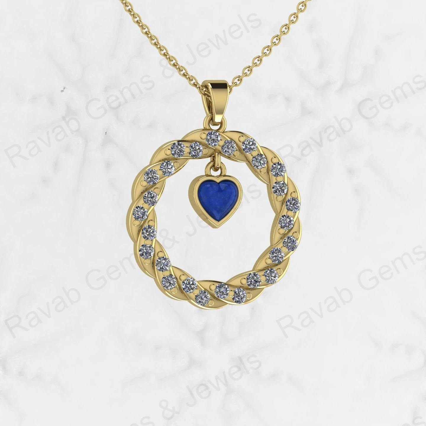 Solid 925 Sterling Silver Natural Lapis Lazuli Heart Shape Fragale Design Bezel Setting Pendant For Women Fine Jewelry