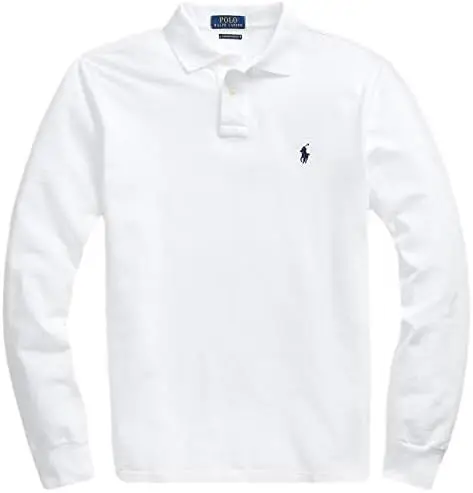Polos Ralphs Laurens Мужская футболка с круглым вырезом (L белый) Повседневная Свободная однотонная простая