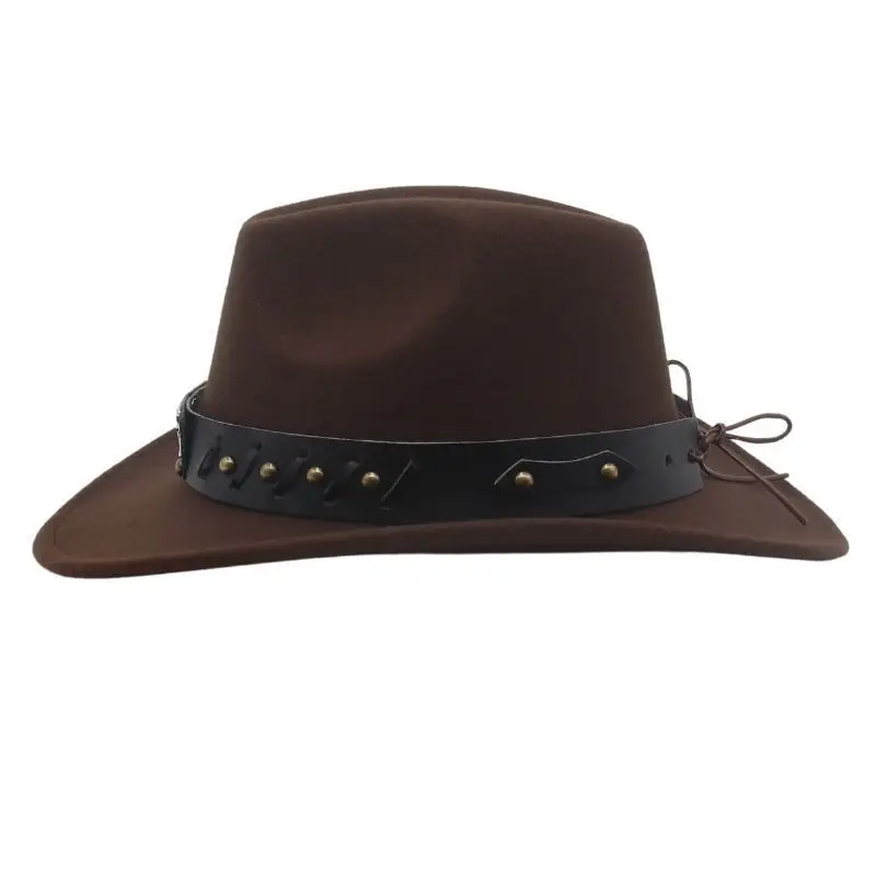 Handsome Western Cowboy Hat with Curved Brim New Release Riveted Bull Head Accessories