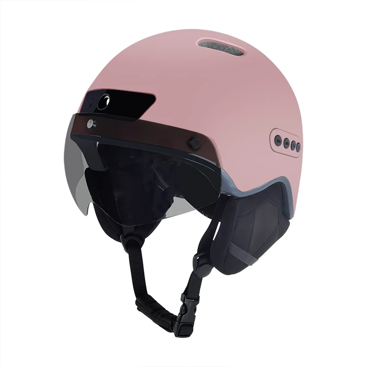 Smart Bike Helmet for Adults with Dash Camera& LED Lights& Speakers for Urban Commuting Bicycle Helmets with Visor
