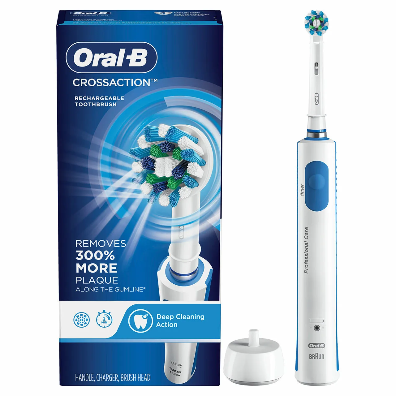Top Grade Oral-B Pro 1000 CrossAction Electric Toothbrush, Black and White Oral Pro3, Oral B iO Series Rechargeable Toothbrushes