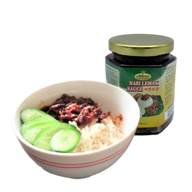 Plant-based Hot & Spicy Malaysian Malay Coconut Rice Chilli Sambal Instant Chili Paste [Ahimsa Nasi Lemak Sambal Sauce]