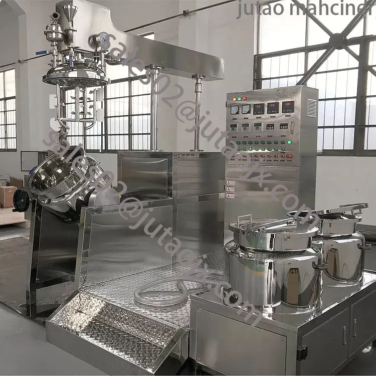 Прямая продажа с завода, гидравлический подъемный вакуумный эмульгирующий Миксер для изготовления косметических кремов