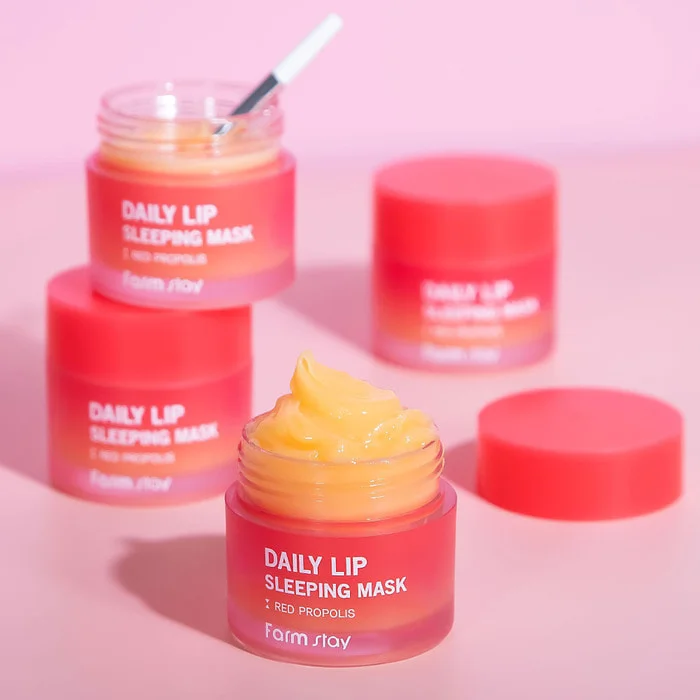 FARMSTAY DAILY LIP SLEEPING MASK RED PROPOLIS - made in Korean Cosmetic - Lip Care, Soft, Natural ingredient, Moisturizing