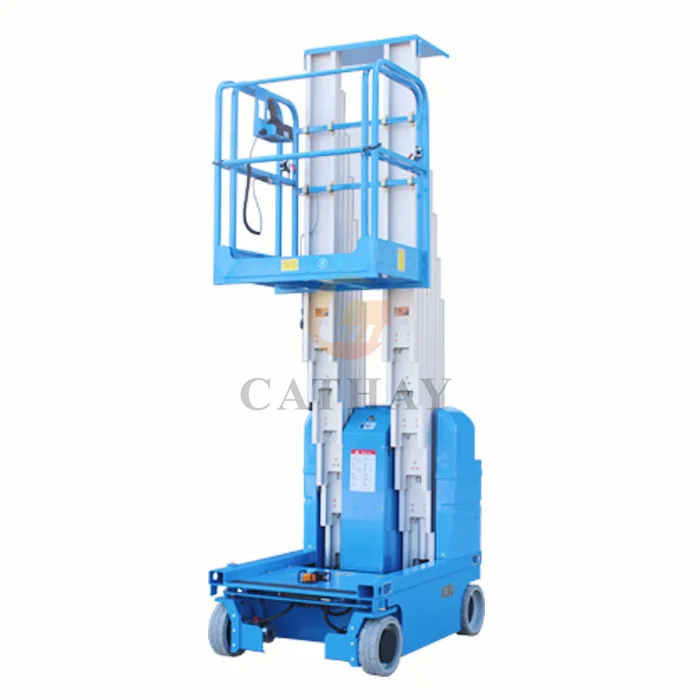 CE approved portable 6~9m 150~200kg load electric self propelled elevated platform with greater maneuverability