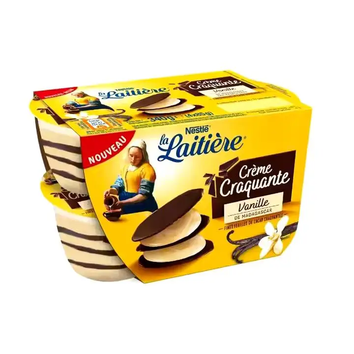 NESTLE LA LAITIERE Pot de creme au cafe 4x100 г/NESTLE yourt NATURE - [4x125 г]