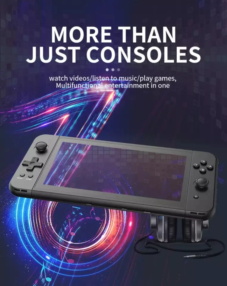 D X70 Handheld Game Console Player 7 inch Retro Classic Game Console  HD TV Out Video Gaming Console For PS1/MD