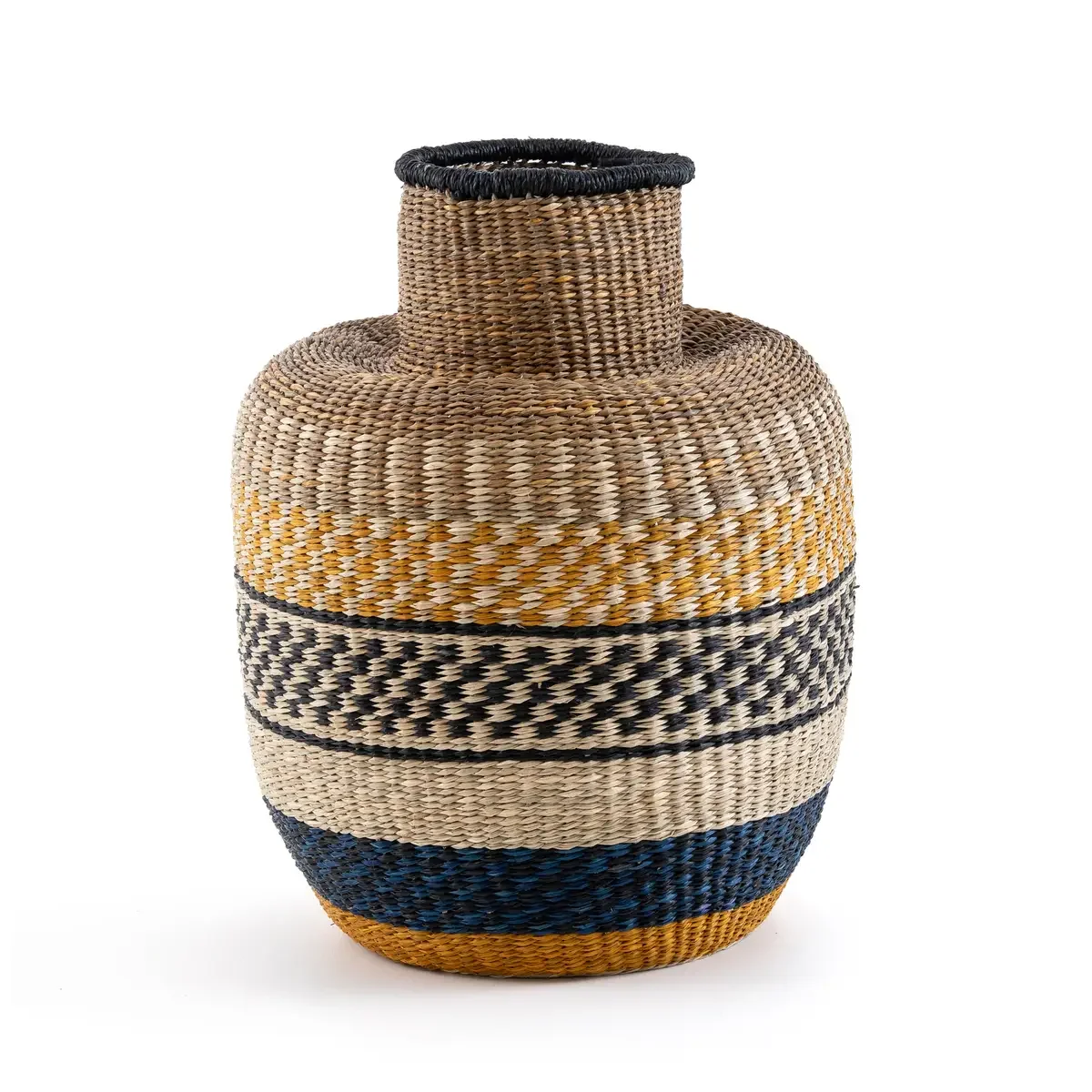 Boho Wicker Seagrass Vase Handwoven Natural Decorative for Home and Store