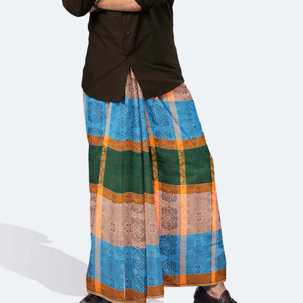 Authentic Design Soft & Durable Ideal for All Seasons Comfortable Fit 100% Cotton Lungi Daily Wear and Relaxation Lungi for Men