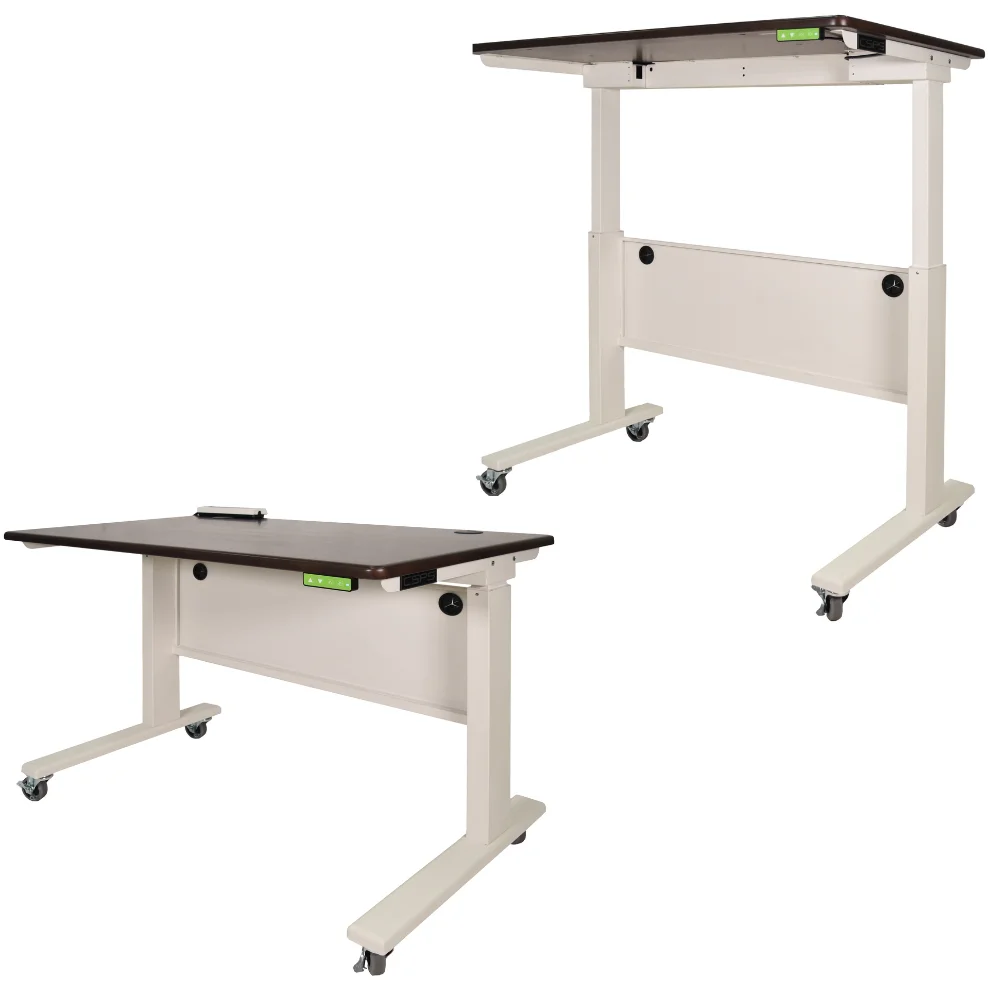 Dual Motor Adjustable Height Workbench 117cm Sit Stand Office Furniture Desk for Home for Home Office Garage Storage & Warehouse