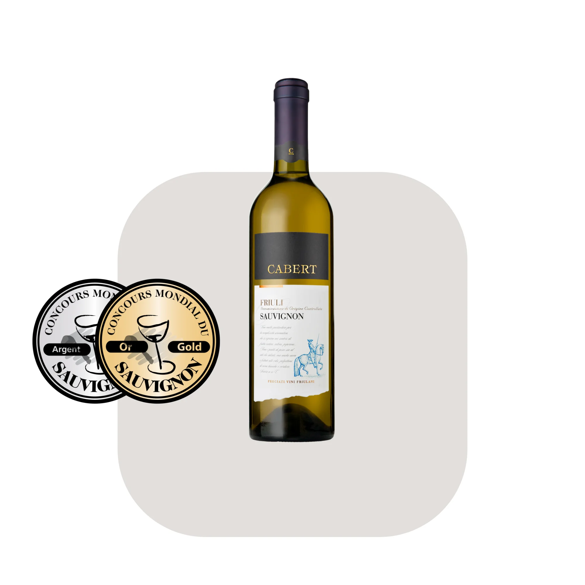 Золотая медаль, итальянский савиньон, доктор фрили. Элегантное тонкое сухое белое вино-Бутылка 750 мл 12/12,50%. Сделано в Италии. Экспорт.
