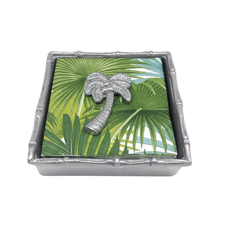 For Sale Palmy Nights Palm Tree Bamboo Napkin Holder Kitchen Storage Table Organizer Stainless Steel In Wholesale Prices