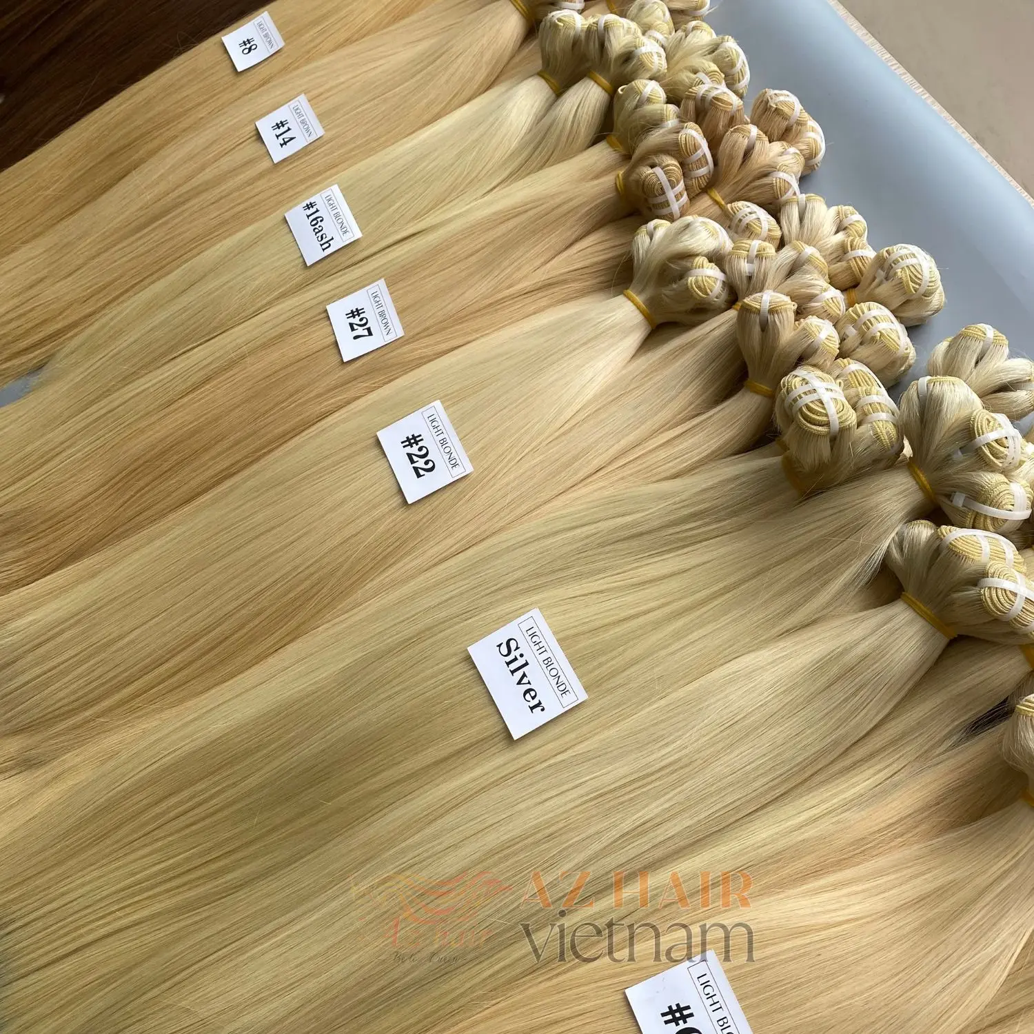 Best Selling Straight Hair Weft Virgin Bundles Blonde Color Hair Extensions Manufacturer Vietnamese Raw Hair