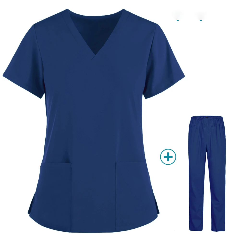 V-neck Wholesale Women Wear Scrub Suits Hospital Doctor Working Uniform Medical Surgical Multi-color Unisex Uniform nurse