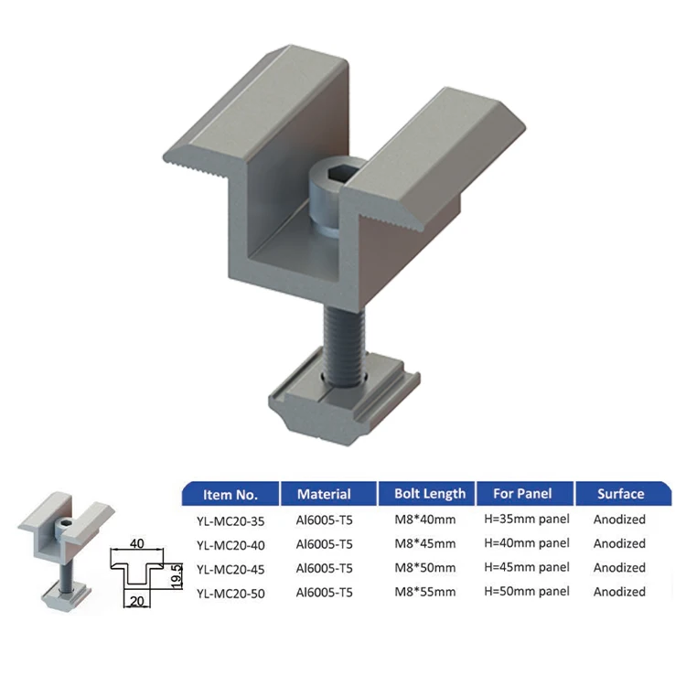 solar panel clamp solar accessories solar applications aluminum solar rack clamp PV structure installation clamp