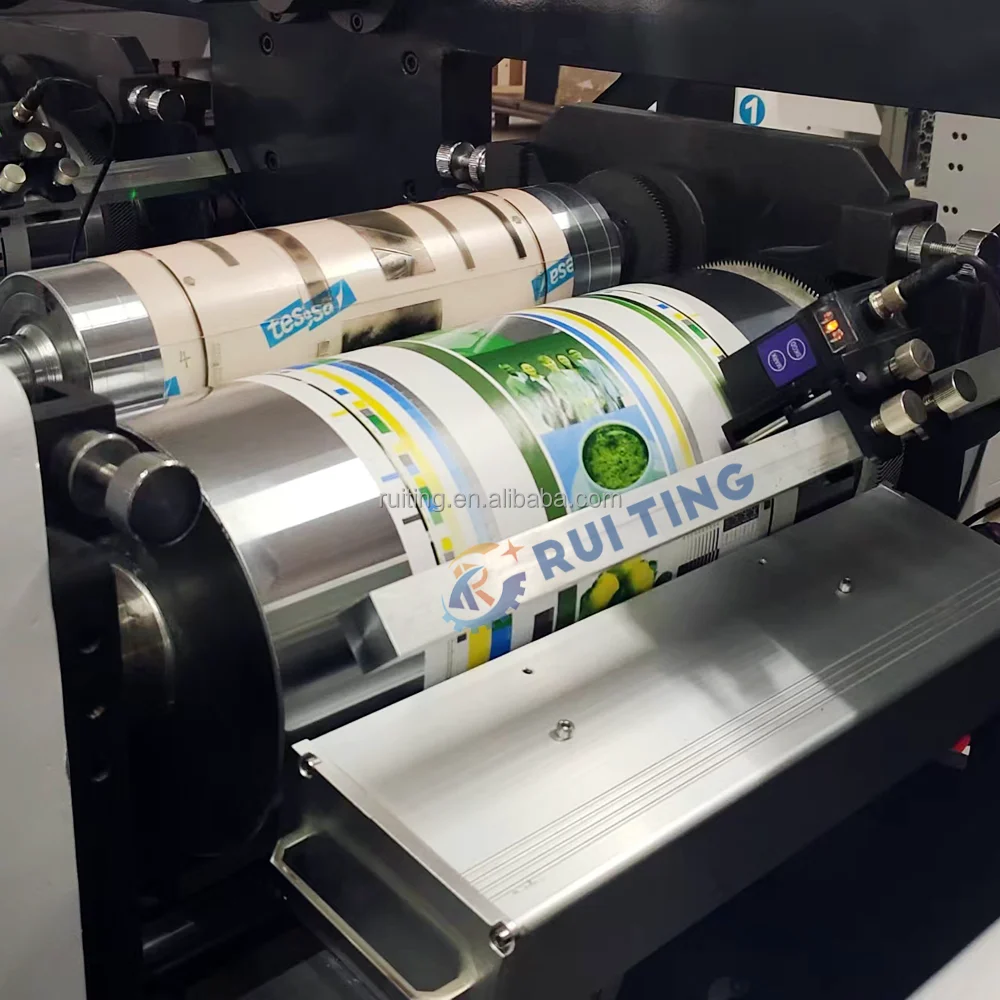 RTIN-210 3 color narrow web bottle sticker label inline type flexo printing machine