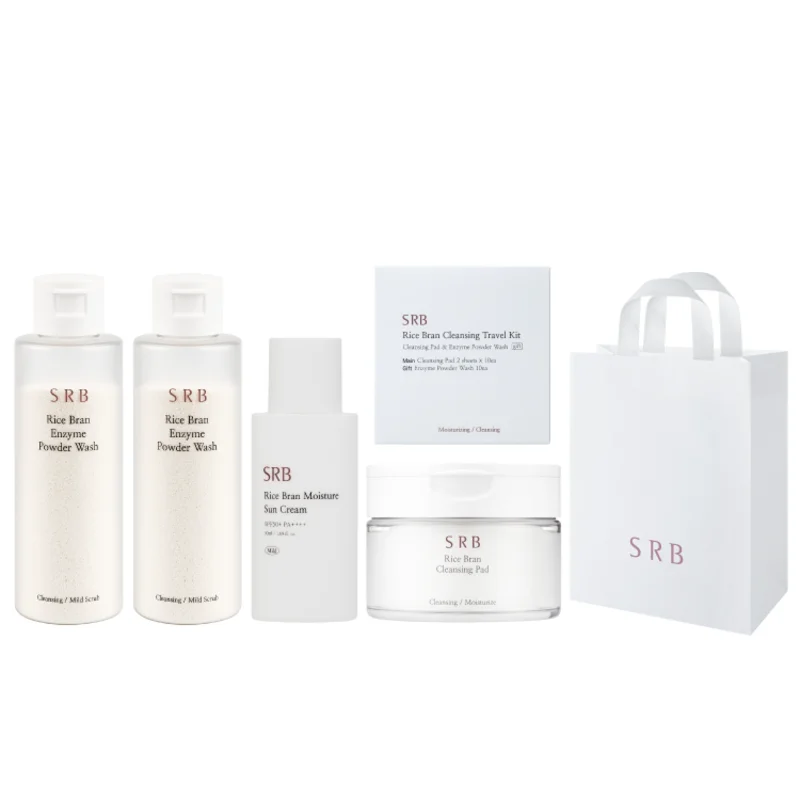 [LIGIS] SRB Gift Set - Enzyme Powder Wash*2 + Cleansing Pad*1 + Sun Cream Sun Screen*1 + Travel Kit*1 + Shopping Bag