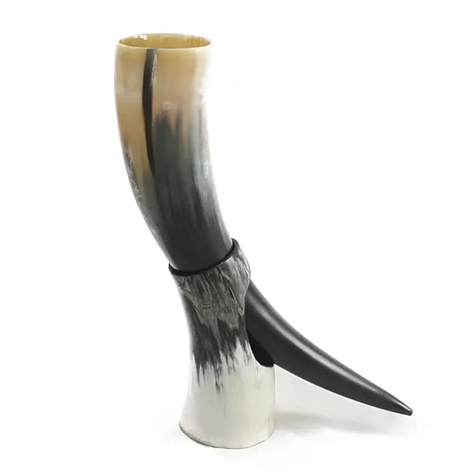 Modern quality  drinking horn  Polished with horn Stand weer wine drink Perfect for Reenactment by hs husnain crafts from india