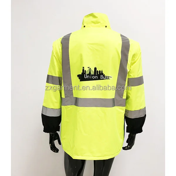 Waterproof Fireproof 98% Polyester 2% Carbon 150D*150D Twill Poly Oxford Rain Coats High Visibility