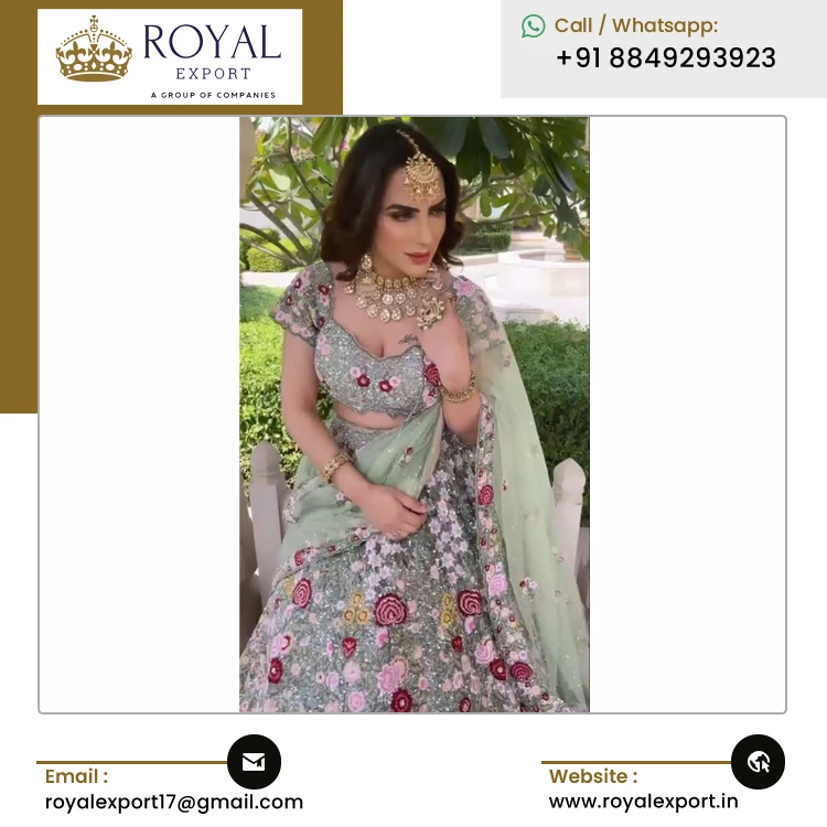 Indian Manufacturer of Best Quality Mono Satin Silk Lehenga Choli with Embroidered Work for Wedding and Party Wear