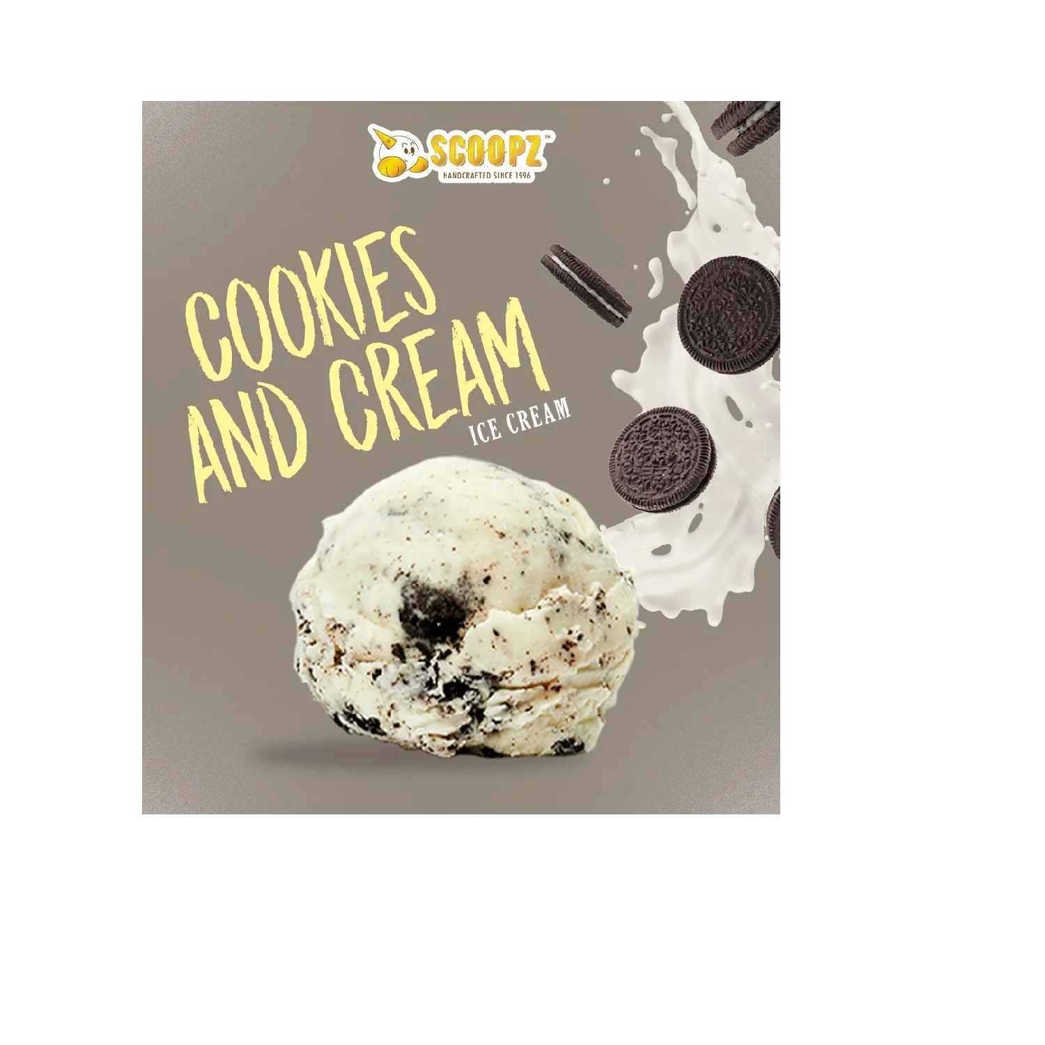 EOM 16oz Pint Crunchy Cookie Rich Vanilla Sweet Taste Low Fat Smooth Frozen Handcrafted Classic Cookies & Cream Ice Cream