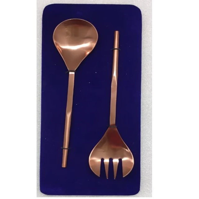 Столовые приборы из нержавеющей стали с позолоченной синей ручкой набор металлических столовых приборов для ресторана отеля домашняя посуда