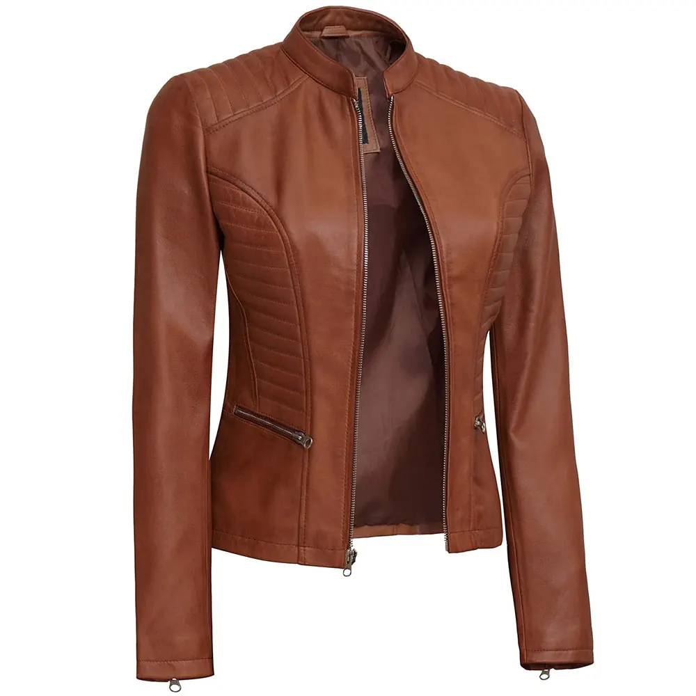 New Arrivals Slim Fit Ladies Biker Style Women Leather Jackets Hot Sale Plus Size Women Fashion Leather Jackets