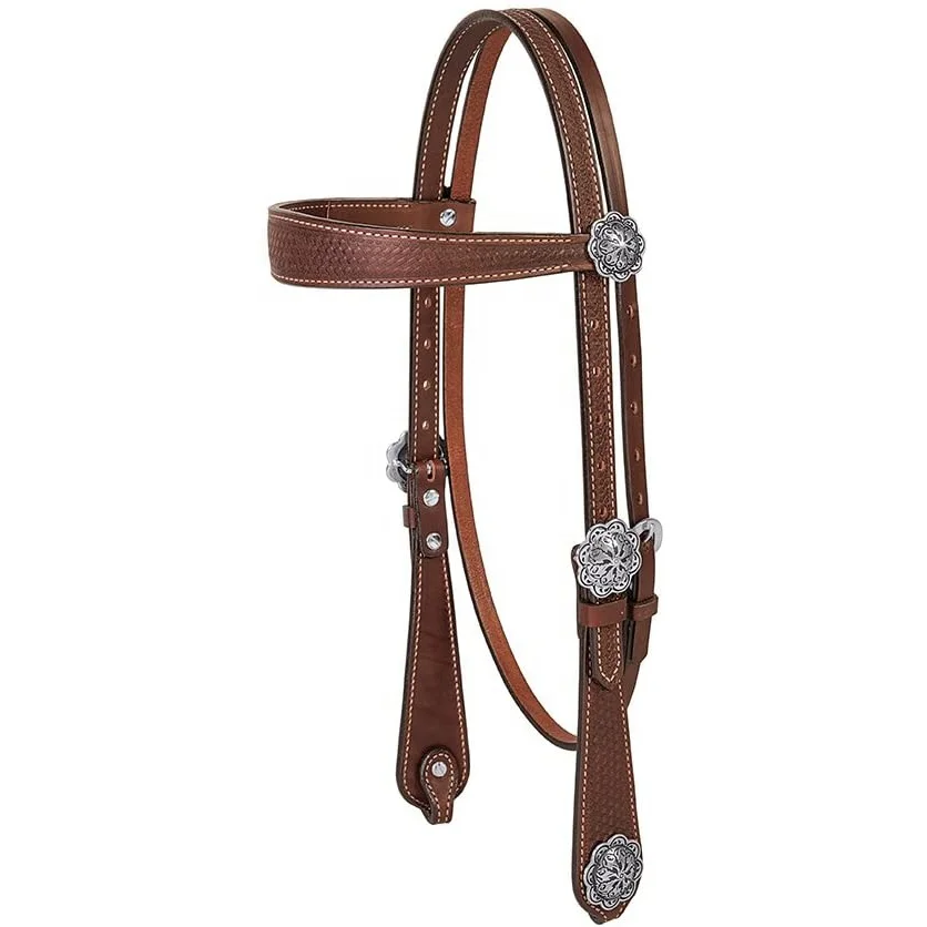 Embossed Full Grain Leather Western Origin Horse Headstall Halter Full Cob P-ony Miniature Size Show Hackamore Wholesale Trader