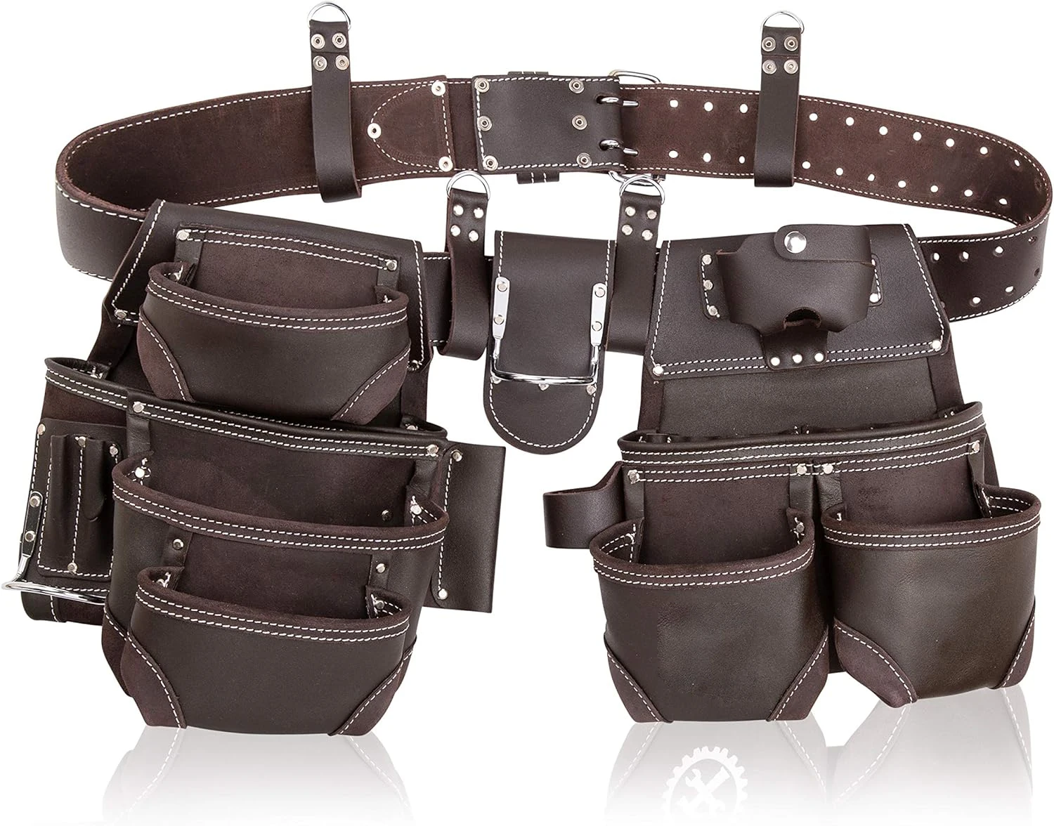 Customized Premium Genuine Leather Carpenter Tool Belt Combo Tool Pouch Carpenter Rig Holder Work Organizer Leather Tool Belt