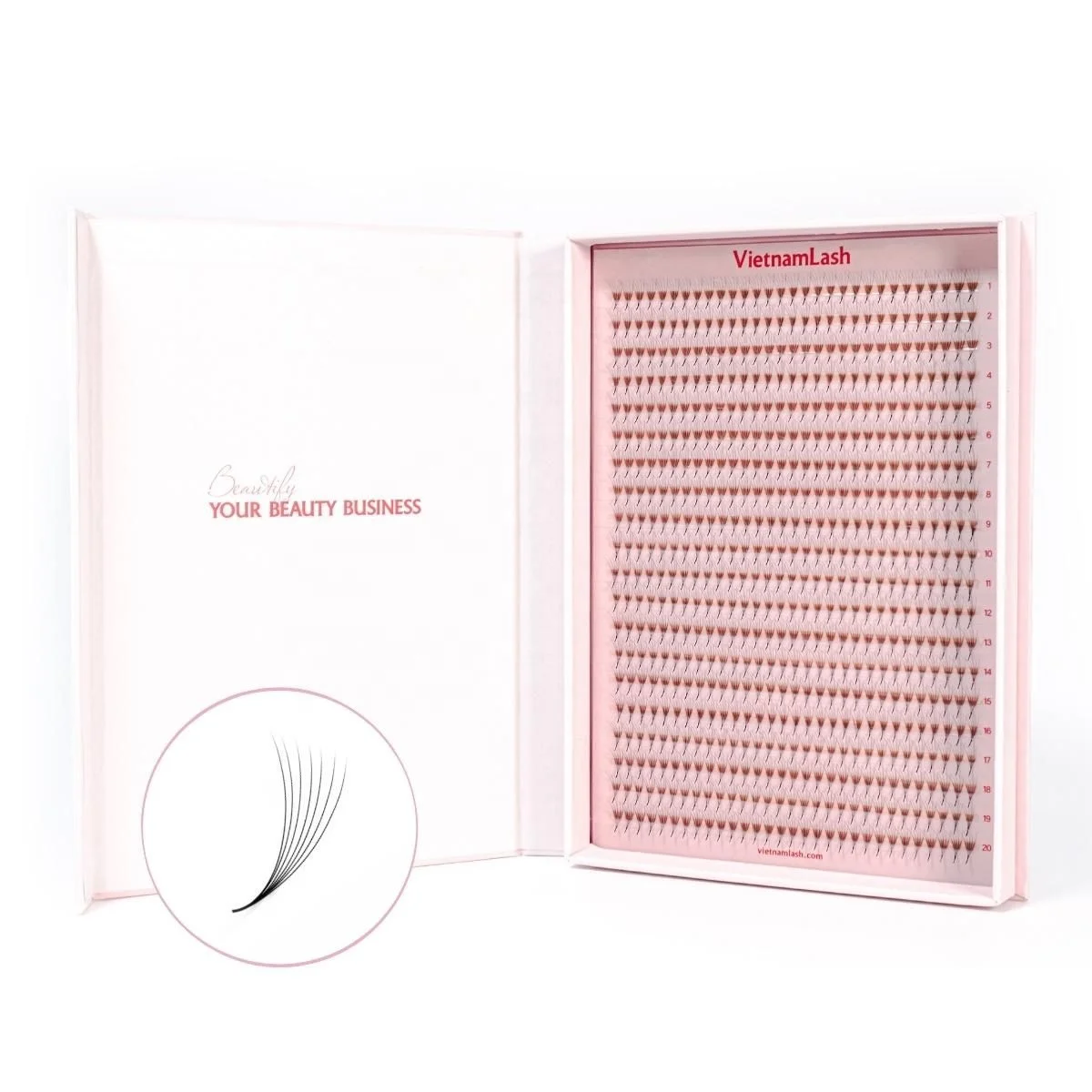 Highest quality Heat Bonded Rapid Pre Made Pointy Base 0.07d eyelash extension 4D 13mm korea pbt eyelash extensions