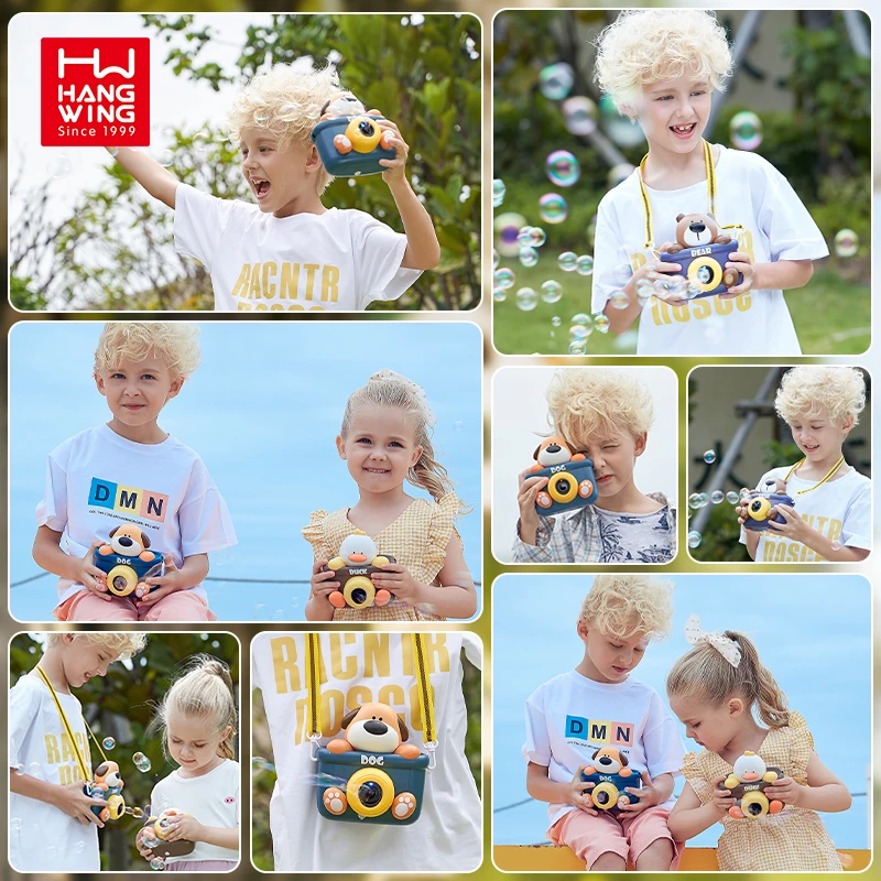 HW Outdoor Summer Kids Stupid Bear Duck Dog Water Bubble Machine With USB Charging Cable
